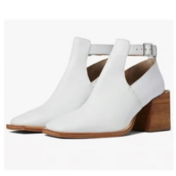 FREE PEOPLE Brady Buckle Bootie 39 WHITE Leather - Picture 3 of 13